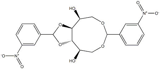 1-O,6-O:3-O,4-O-Bis(3-nitrobenzylidene)-L-glucitol Struktur