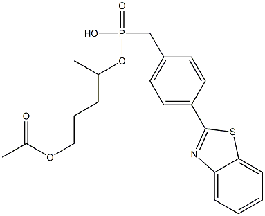 4-(2-Benzothiazolyl)phenylmethylphosphonic acid 3-acetyloxypropylethyl ester Struktur