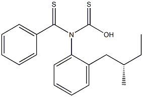 (+)-N-(Thiobenzoyl)thiocarbanilic acid O-[(S)-2-methylbutyl] ester Struktur