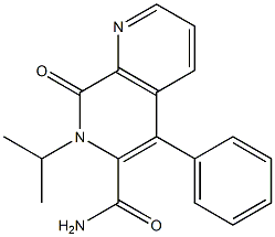 7,8-Dihydro-8-oxo-7-isopropyl-5-phenyl-1,7-naphthyridine-6-carboxamide Struktur