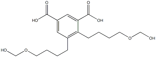 4,5-Bis[4-(hydroxymethoxy)butyl]isophthalic acid Struktur