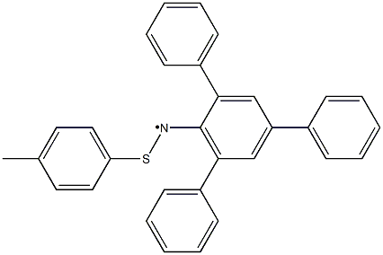 N-(2,4,6-Triphenylphenyl)-N-[(4-methylphenyl)thio]aminyl radical Struktur