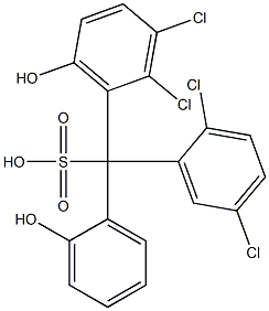 (2,5-Dichlorophenyl)(2,3-dichloro-6-hydroxyphenyl)(2-hydroxyphenyl)methanesulfonic acid Struktur