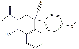 1-Amino-4-cyano-3,4-dihydro-4-(4-methoxyphenyl)naphthalene-2-carboxylic acid methyl ester Struktur