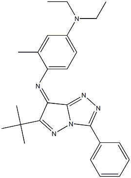 (7Z)-7-[[2-Methyl-4-(diethylamino)phenyl]imino]-6-tert-butyl-3-phenyl-7H-pyrazolo[5,1-c]-1,2,4-triazole Struktur