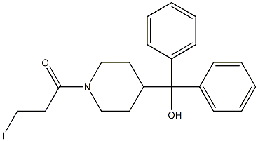 1-[4-(Diphenylhydroxymethyl)piperidino]-3-iodo-1-propanone Struktur