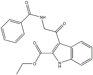 3-[2-(Benzoylamino)acetyl]-1H-indole-2-carboxylic acid ethyl ester Struktur