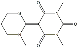 1,3-Dimethyl-5-[(tetrahydro-3-methyl-2H-1,3-thiazin)-2-ylidene]pyrimidine-2,4,6(1H,3H,5H)-trione Struktur