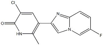 2-[(3-Chloro-6-methyl-1,2-dihydro-2-oxopyridin)-5-yl]-6-fluoroimidazo[1,2-a]pyridine Struktur