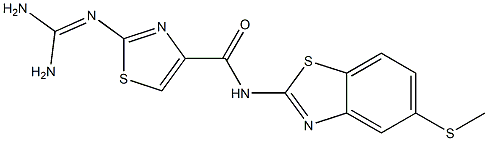 2-(Diaminomethyleneamino)-N-(5-methylthio-2-benzothiazolyl)thiazole-4-carboxamide Struktur