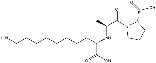 (S)-2-[[(S)-1-[[(2S)-2-Carboxypyrrolidin-1-yl]carbonyl]ethyl]amino]-10-aminodecanoic acid Struktur