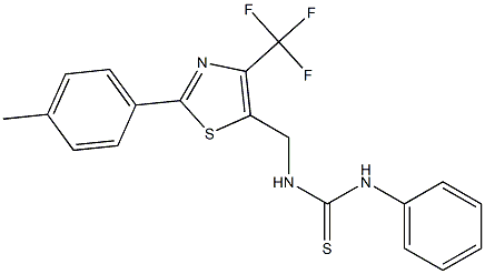 1-[2-(4-Methylphenyl)-4-(trifluoromethyl)thiazol-5-ylmethyl]-3-phenylthiourea Struktur