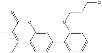 7-[2-(3-Chloropropoxy)phenyl]-3,4-dimethyl-2H-1-benzopyran-2-one Struktur