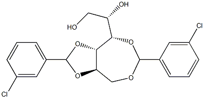 1-O,4-O:2-O,3-O-Bis(3-chlorobenzylidene)-L-glucitol Struktur