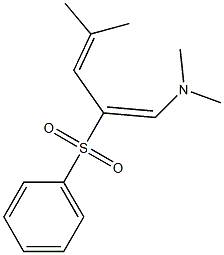 (1E)-N,N-Dimethyl-2-(phenylsulfonyl)-4-methyl-1,3-pentadien-1-amine Struktur