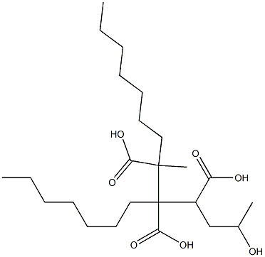 Butane-1,2,3-tricarboxylic acid 1-(2-hydroxypropyl)2,3-diheptyl ester Struktur