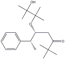 (5R,6R)-5-(2-Hydroxy-1,1,2-trimethylpropyloxy)-2,2-dimethyl-6-phenyl-3-heptanone Struktur