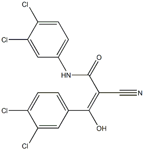 3,N-Bis(3,4-dichlorophenyl)-2-cyano-3-hydroxyacrylamide Struktur