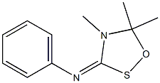 4,5,5-Trimethyl-3-phenylimino-1,2,4-oxathiazolidine Struktur