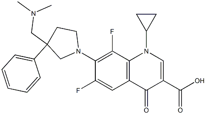 7-[3-[(Methylmethylamino)methyl]-3-phenylpyrrolizino]-1-cyclopropyl-6,8-difluoro-1,4-dihydro-4-oxo-3-quinolinecarboxylic acid Struktur