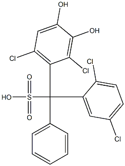 (2,5-Dichlorophenyl)(2,6-dichloro-3,4-dihydroxyphenyl)phenylmethanesulfonic acid Struktur