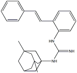 1-(3,5-Dimethyl-1-adamantyl)-3-[2-[(E)-2-phenylethenyl]phenyl]guanidine Struktur