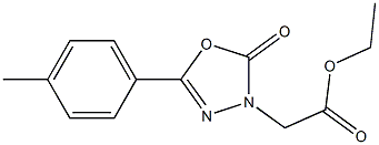 5-(p-Tolyl)-2-oxo-1,3,4-oxadiazole-3(2H)-acetic acid ethyl ester Struktur