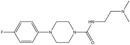 N-(2-Dimethylaminoethyl)-4-[4-fluorophenyl]piperazine-1-carboxamide Struktur