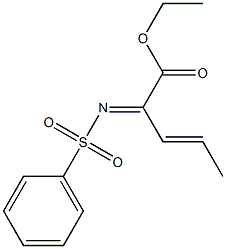 2-(Phenylsulfonylimino)-3-pentenoic acid ethyl ester Struktur