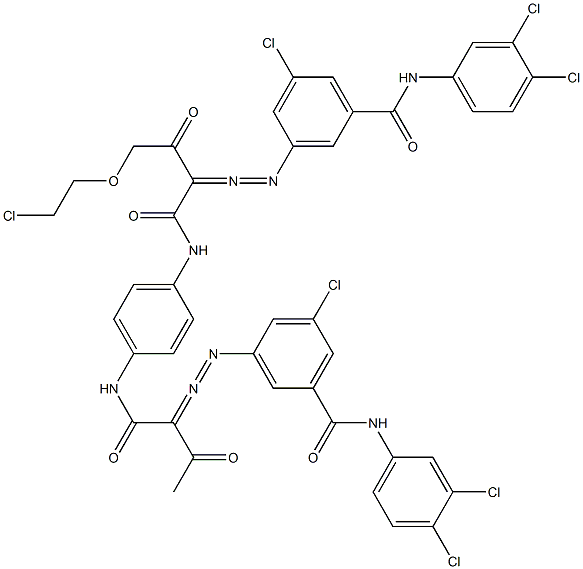 3,3'-[2-[(2-Chloroethyl)oxy]-1,4-phenylenebis[iminocarbonyl(acetylmethylene)azo]]bis[N-(3,4-dichlorophenyl)-5-chlorobenzamide] Struktur