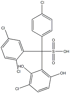 (4-Chlorophenyl)(2,5-dichlorophenyl)(3-chloro-2,6-dihydroxyphenyl)methanesulfonic acid Struktur