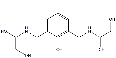 2,6-Bis[[(1,2-dihydroxyethyl)amino]methyl]-4-methylphenol Struktur