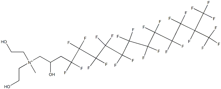 4,4,5,5,6,6,7,7,8,8,9,9,10,10,11,11,12,12,13,13,14,15,15,15-Tetracosafluoro-2-hydroxy-N,N-bis(2-hydroxyethyl)-N-methyl-14-(trifluoromethyl)-1-pentadecanaminium Struktur