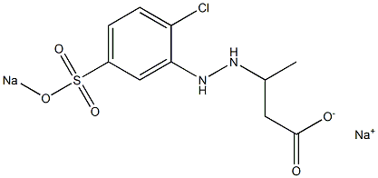 3-[2-(2-Chloro-5-sodiooxysulfonylphenyl)hydrazino]butyric acid sodium salt Struktur