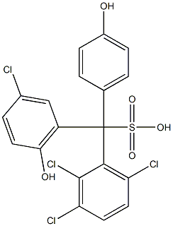 (3-Chloro-6-hydroxyphenyl)(2,3,6-trichlorophenyl)(4-hydroxyphenyl)methanesulfonic acid Struktur