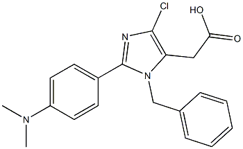 1-Benzyl-2-(4-dimethylaminophenyl)-4-chloro-1H-imidazole-5-acetic acid Struktur