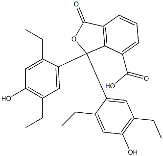 1,1-Bis(2,5-diethyl-4-hydroxyphenyl)-1,3-dihydro-3-oxoisobenzofuran-7-carboxylic acid Struktur