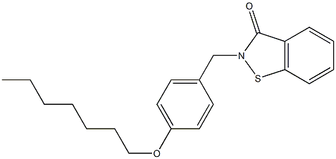 2-[4-(Heptyloxy)benzyl]-1,2-benzisothiazol-3(2H)-one Struktur