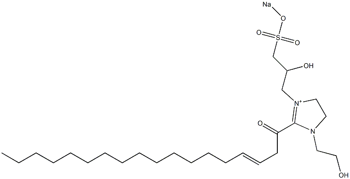 1-(2-Hydroxyethyl)-3-[2-hydroxy-3-(sodiooxysulfonyl)propyl]-2-(3-octadecenoyl)-2-imidazoline-3-ium Struktur