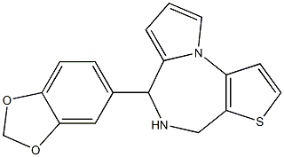 6-(1,3-Benzodioxol-5-yl)-5,6-dihydro-4H-pyrrolo[1,2-a]thieno[2,3-f][1,4]diazepine Struktur