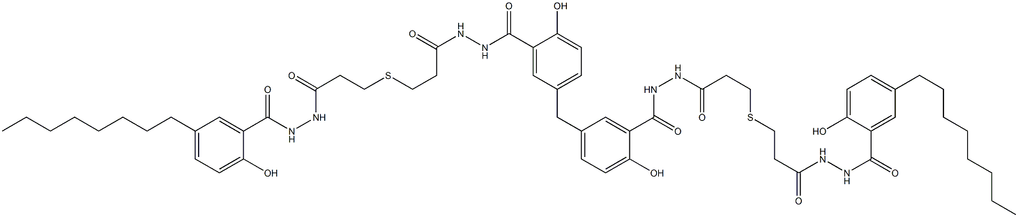 5,5'-Methylenebis[N'-[3-[[2-[[N'-(5-octylsalicyloyl)hydrazino]carbonyl]ethyl]thio]propionyl]salicylic hydrazide] Struktur