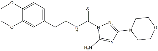 5-Amino-3-morpholino-N-(3,4-dimethoxyphenethyl)-1H-1,2,4-triazole-1-carbothioamide Struktur