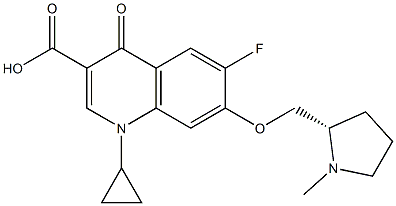 7-[[(2S)-1-Methyl-2-pyrrolidinyl]methoxy]-1-cyclopropyl-6-fluoro-1,4-dihydro-4-oxoquinoline-3-carboxylic acid Struktur