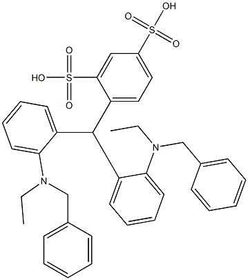 Di(N-benzyl-N-ethylaminophenyl)(2,4-disulfophenyl)methane Struktur