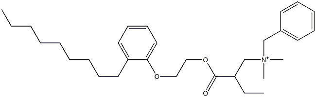 N,N-Dimethyl-N-benzyl-N-[2-[[2-(2-nonylphenyloxy)ethyl]oxycarbonyl]butyl]aminium Struktur