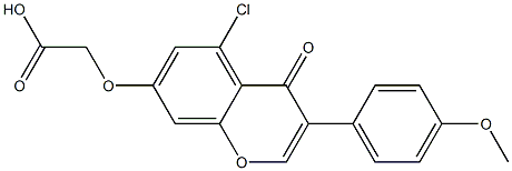 [(5-Chloro-3-(4-methoxyphenyl)-4-oxo-4H-1-benzopyran-7-yl)oxy]acetic acid Struktur