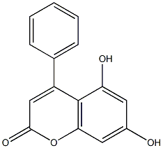 4-Phenyl-5,7-dihydroxycoumarin Struktur