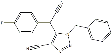 (1-Benzyl-4-cyano-1H-1,2,3-triazol-5-yl)(4-fluorophenyl)acetonitrile Struktur