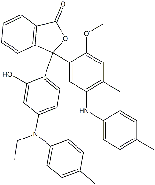 3-[4-(N-Ethyl-4-methylanilino)-2-hydroxyphenyl]-3-[5-(p-toluidino)-4-methyl-2-methoxyphenyl]isobenzofuran-1(3H)-one Struktur