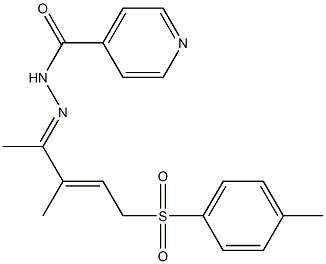 N'-[1,2-Dimethyl-4-[(p-tolyl)sulfonyl]-2-butenylidene]isonicotinic hydrazide Struktur